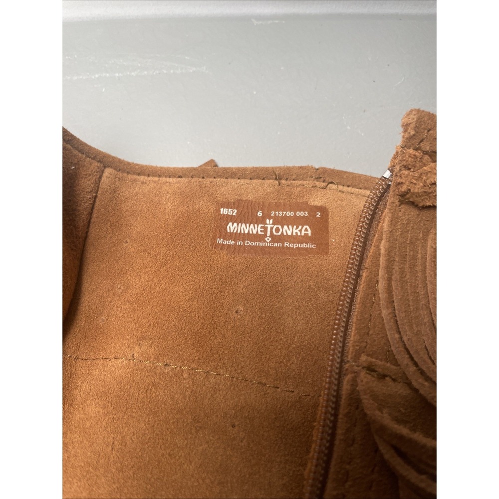 Minnetonka Moccasins 1652 Women's 5 Layer Fringe Calf High Boots Size 6 - Picture 6 of 8